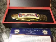 DONALD TRUMP AMERICAN MINT GOLD FOLDING POCKET KNIFE MAKE AMERICAN GREAT AGAIN!