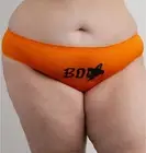 Torrid Orange Halloween, "Boo!" on Front, Hipster Panty Plus Size 3X, 22/24