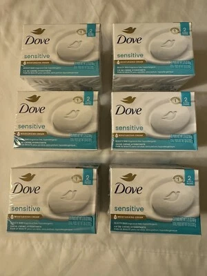 Dove Beauty Bar Sensitive Skin More Moisturizing Than Bar Soap 3.75 oz, 12 Bars