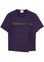 Courrèges Strap-embellished Twill Wrap top - Purple - 10 10