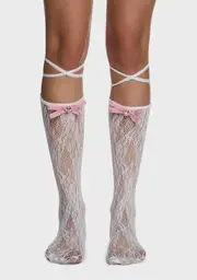 Flawless Attitude Knee High Socks - White
