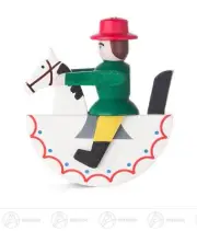 Nutcracker Mini-Reiterlein Green H = Ca 5 CM New Ore Mountains Wood Nutcracker