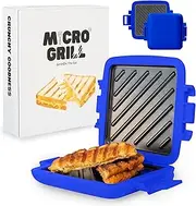 Micro Grill | Microwave Sandwich Maker - Grilled Cheese Sandwich Maker - Munchy - Toastie Maker- Panini Press - Travel Sandwich Maker (Blue)
