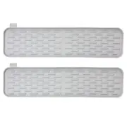 2x Vigar Rengo 40x10cm Anti-Slip Foldable Silicone Dish Drying Glassware Mat GRY