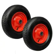 2x 16" 6.5-8 Wheelbarrow Wheel Barrow Trolley Cart Trailer Heavy Duty 25mm Red
