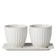 Lenox Set of 2 French Perle Herb Pots with Tray
