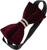 [WESIEVYA] Men's Bow Tie Ties Mens Dress Tie Black Bowtie Black Tie Wedding Bow Tie Stylish Bow Tie Men Black Bow Tie Bowtie Velvet Bowtie Women Men Adjustable Bow Tie Velvet Cloth