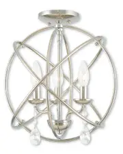 Livex Aria 3-Light PN Mini Chandelier/Ceiling Mount