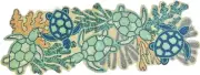 Sea Turtles Nautical Beaded Table Runner Coral Ocean 36x14 Beach Summer House