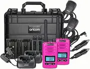 Oricom Trade Bundle Pack: DTXTP600 5 Watt IP67 Waterproof Handheld UHF CB Radio Pink - 80 Channels, Heavy Duty Case, Duplex, Metal Chassis, Switchable RF Power, Waterproof Dust IP67, Triple Watch