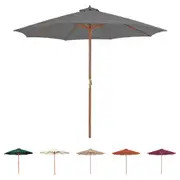 Outdoor Parasol with Wooden Pole UV-Resistant Umbrella Sunshade Patio vidaXL