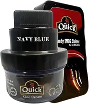[Color Zebra] Quick Cream Shoe Polish Color - NAVY BLUE (Pack 50 Grams) and Shoe Shiner| Carnauba Wax Shoe Polish Cream with Silicon Oil and Leather Conditioner, NAVY BLUE, Free Size