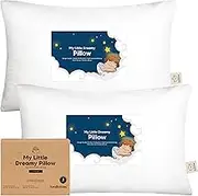 KeaBabies 2-Pack Toddler Pillow 33x45 - Soft Organic Cotton Kids Travel Bed Pillows for Sleeping, School, Nap, Machine Washable, Toddlers 2 to 5, Pillowcase Sold Separately (Soft White)