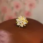 0.30 Cts Round Brilliant Cut Natural Diamonds Nose Stud 18K Yellow Gold