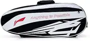 Li-Ning Blaze 9-in-1 Triple Zipper Badminton Duffle Kit Bag | 3 Easy Access Compartments | Large Storage | Easy Carry Handle | Cushioned Straps | Material: Polyester | Size: L (Black)