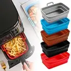 Heating Reusable For NINJA Air Fryer Foldable Square Silicone Pot Baking Pan NJ