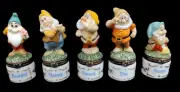 Disney Snow White 7 Dwarfs FIVE Trinket Boxes w/Trinkets Midwest PHB *NO BOX*