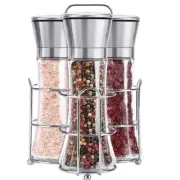 Salt and Pepper Grinder Set of 3 - Pepper Mill and Salt Mill with Adjustable ...
