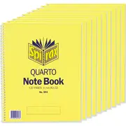 Spirax 593 Notebook Spiral Bound Side Open 120 Page Quarto 252x200mm (10 Pack)