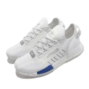 【adidas 愛迪達】休閒鞋 NMD_R1 V2 襪套 反光 運動 男鞋 愛迪達 經典 熱貼合網布 Boost避震 白藍(GX0544)