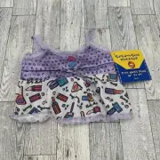 Build a Bear Workshop BABW Plush Doll Clothing Pajama Top Cami Purple Polka Dot