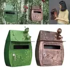 Wall Mount Mailbox with Lock Retro Large Capacity Metal Outdoor Vertical Letter