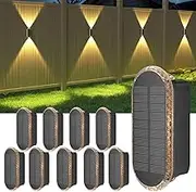 ELLASAY Solar Wall Light Outdoor Solar Lights Up and Down Lights for Outdoor Use IP65 Waterproof 3 Colours Bright Solar Lights for Garden Wireless for Yard Garden Pools House Deck Porch Fence Pack of