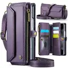 For Samsung Galaxy Z Fold 3 4 5 6 Zipper PU Leather Wallet Crossbody Card Case
