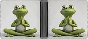 [QSKDLAC] Leather Wallet Slim Durable Credit Card Holder Personalized The Funny Frog Doing Yoga Printing Wallet For Men & Women Perfect For Work Travel, style, One size, Foldable Pu Wallet, Style, One