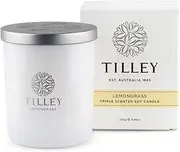 Tilley Classic White Lemongrass Soy Candle, 240 g/45 Hour