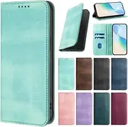 [PONRFEKT] for Motorola Edge 30 Neo Case,Premium PU Flip Leather Wallet with Card Slots RFID Blocking,Kickstand Shockproof Magnetic Closure Protective Phone Case Cover-MintGreen