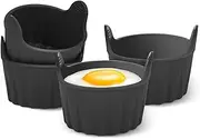 Air Fryer Egg Poacher Food Grade Air Fryer Egg Poacher Silicone Egg Mould Ramekins for Air Fryer Microwave Oven Poached Eggs and Muffin Cake (4PCS)