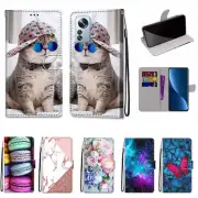 Butterfly Cat Marble Wallet Phone Case For Samsung A32 A33 A52 A51 A50 A42 A41