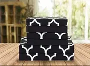 Elegant Comfort Luxury Soft Bed Sheets Quatrefoil Pattern 1500 Thread Count Percale Egyptian Quality Softness Wrinkle and Fade Resistant (6-Piece) Bedding Set, King, Black
