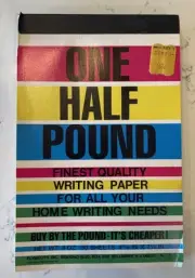 Vtg One Half Pound Writing Tablet 4 Colors 90 Sheets New w/ Kmart Sticker