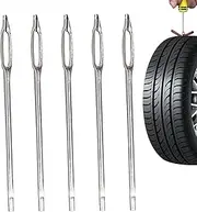 Tyre Plug Tool, Mountain Bike Tyre Cork Kit, Pack of 5 Needles with Split Replacement, Heavy Duty Tyre Repair Tool