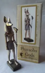 EGYPTIAN GOD OF THE DEAD STATUE - ANUBIS THE JACKAL 8-1/2" T NIBWT