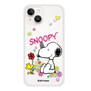 【SNOOPY/史努比】iPhone 14 (6.1 吋) 防摔氣墊空壓保護手機殼(花語)