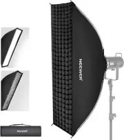 NEEWER 12"X47"/30X120Cm Rectangular Softbox Quick Set up Quick Folding, with Dif