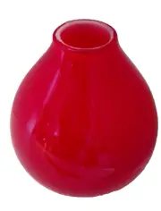 Crate & Barrel Hand Blown Glass Red w/ White Inside Lucy Bud Vase 6" Poland