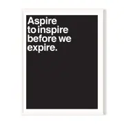 Aspire Framed Printed Wall Art - White