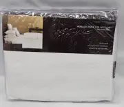 Hudson Park Italian Twin Fitted Sheet White Cotton Percale Made in Italy New