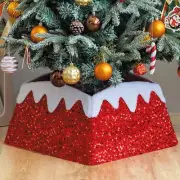 Christmas Tree Collar, 24 Inch Xmas Tree Ring Fabric Square Skirt for Artific...