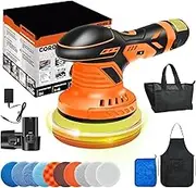 Cordless Buffer Polisher, 6 Inch Fast Charging Portable Car Polishing Kit with Batteries Polisher for Car Polishing Waxing