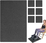 Under Treadmill Mat - Anti-Vibration Mats for Treadmills | Exercise Equipment Non-Slip Pad | 1 Large & 6 Small Floor Protectors for Rowing Machine, Cycling & Workout Gear, Carpet & Hardwood Floors