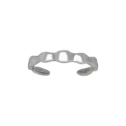 Sterling Silver .925 Textured Style Toe Ring adjustable size | Made In USA
