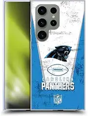 Head Case Designs Officially Licensed NFL Banner Carolina Panthers Logo Art Soft Gel Case Compatible with Samsung Galaxy S24 Ultra 5G