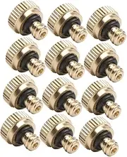 Abaodam 12Pcs Brass Misting Nozzle for Low Pressure Cooling System Leak Atomizing Spray Mist Nozzles for Outdoor Agriculture Irrigation and Lawn Care