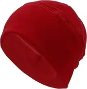 [X AUTOHAUX] Cycling Hat Keep Warm Hard Hat Liner Polar Fleece Fabric Red 29x21cm 1 Pcs