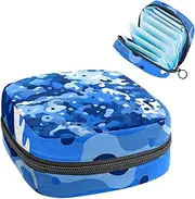 Period Bag,Sanitary Napkin Storage Bag,Abstract Blue Camoflage,Tampon Bag for Purse